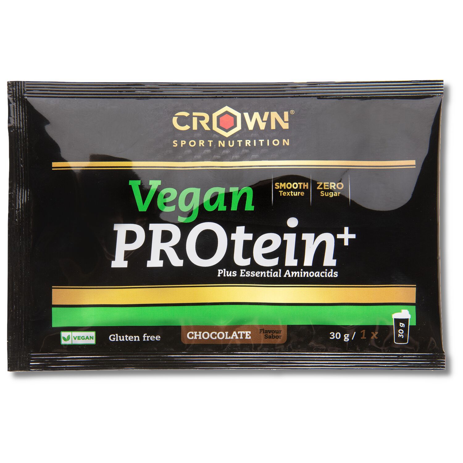 Crown Sport Nutrition Vegan PROtein+, Sabor Chocolate, 1 x 30 g