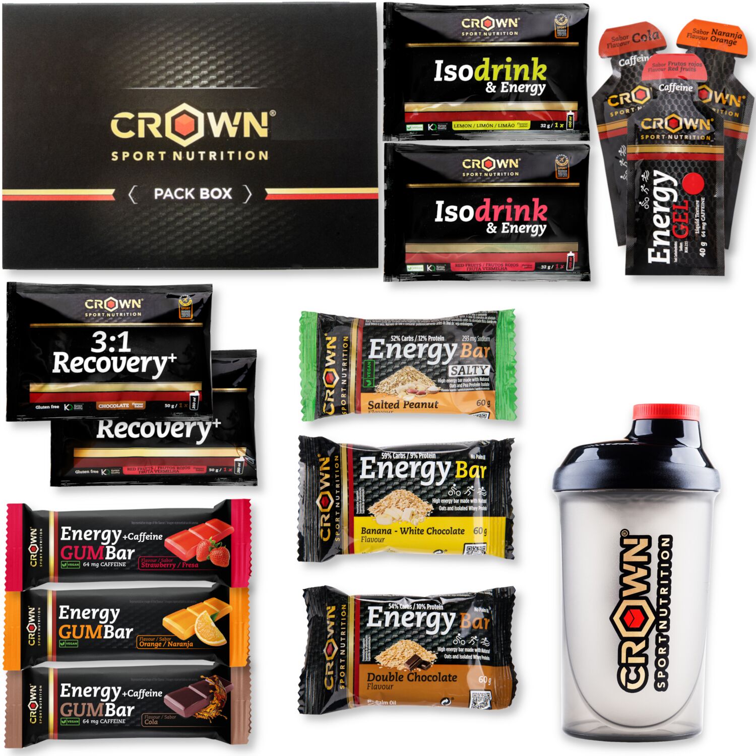 Crown Sport Nutrition Pack Endurance Tester con Shaker PRO 500 ml
