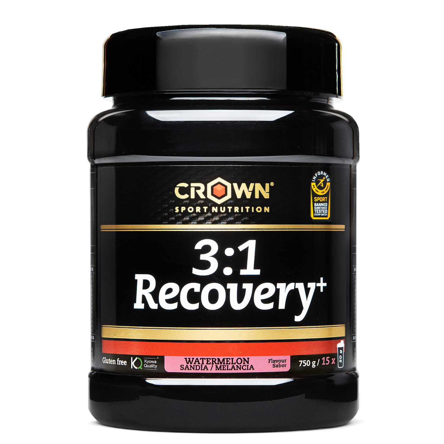 Crown Sport Nutrition 3:1 Recovery+, Recuperador muscular para deportes de resistencia, Con certificado Informed Sport, Sabor Vainilla, 750 g (15 porciones)