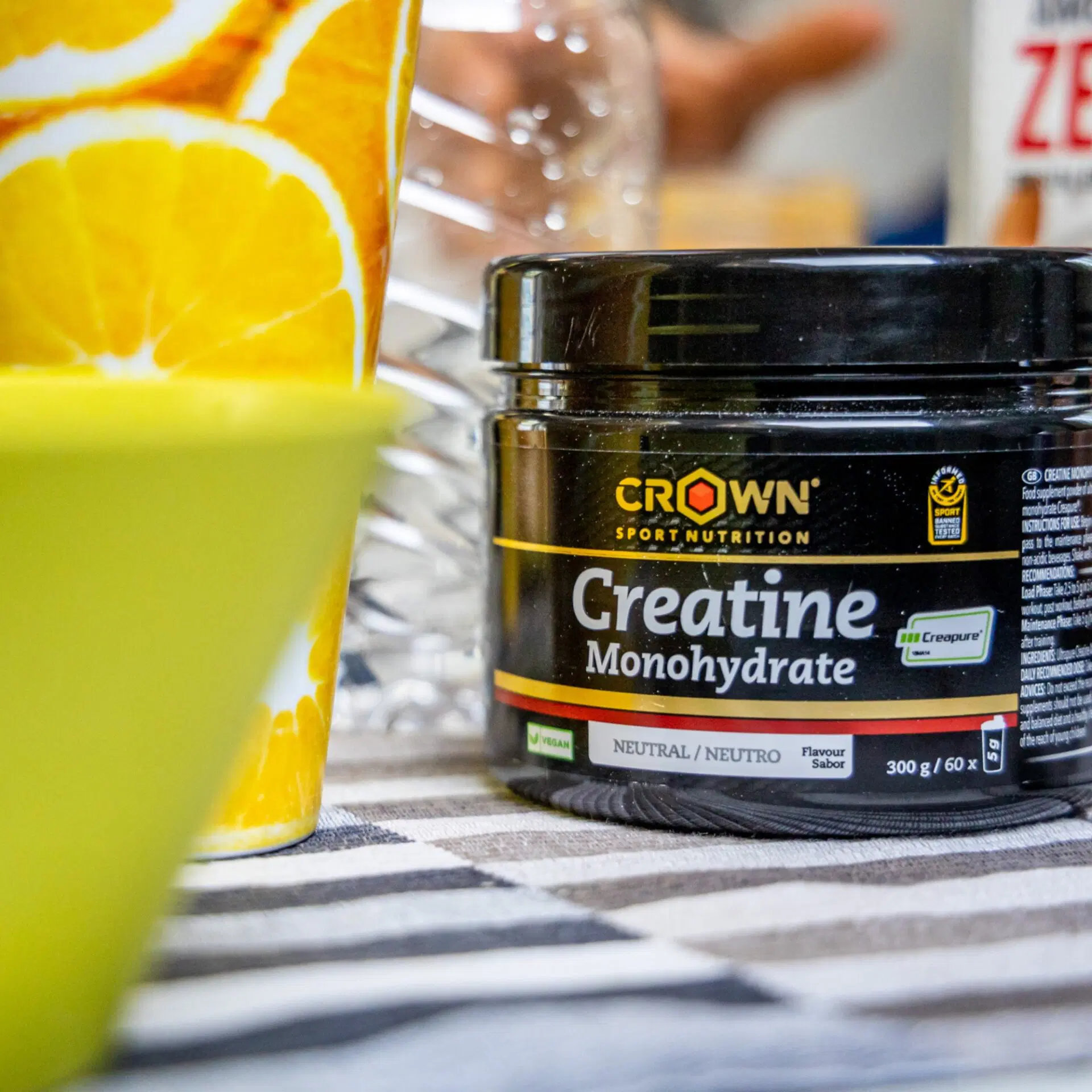Crown Sport Nutrition Creatine Monohydrate Creapure, Pura creatina monohidrato de calidad Creapure, Con certificado Informed Sport, 300 g (60 porciones) - Imagen 2