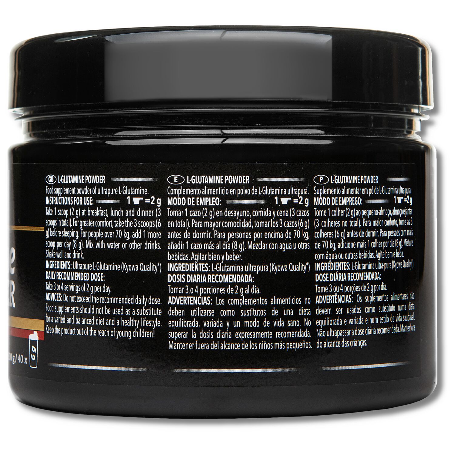 Crown Sport Nutrition L-Glutamine Kyowa, Pura glutamina de calidad Kyowa, Sabor Neutro, 240 g (40 porciones) - Imagen 2