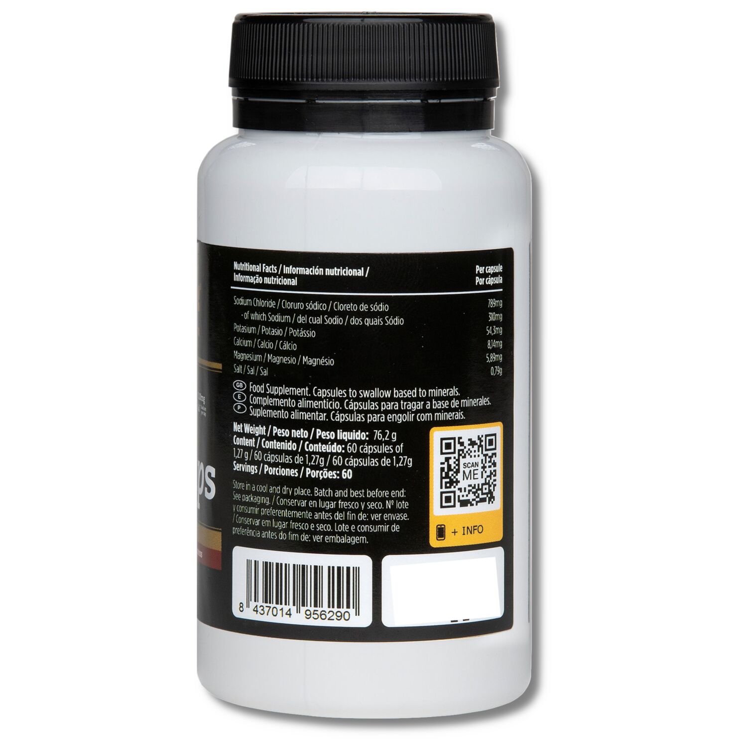 Crown Sport Nutrition PRO Salt Caps, Cápsulas con 310 mg de sodio y otros minerales, Con certificado Informed Sport, 60 caps - Imagen 3