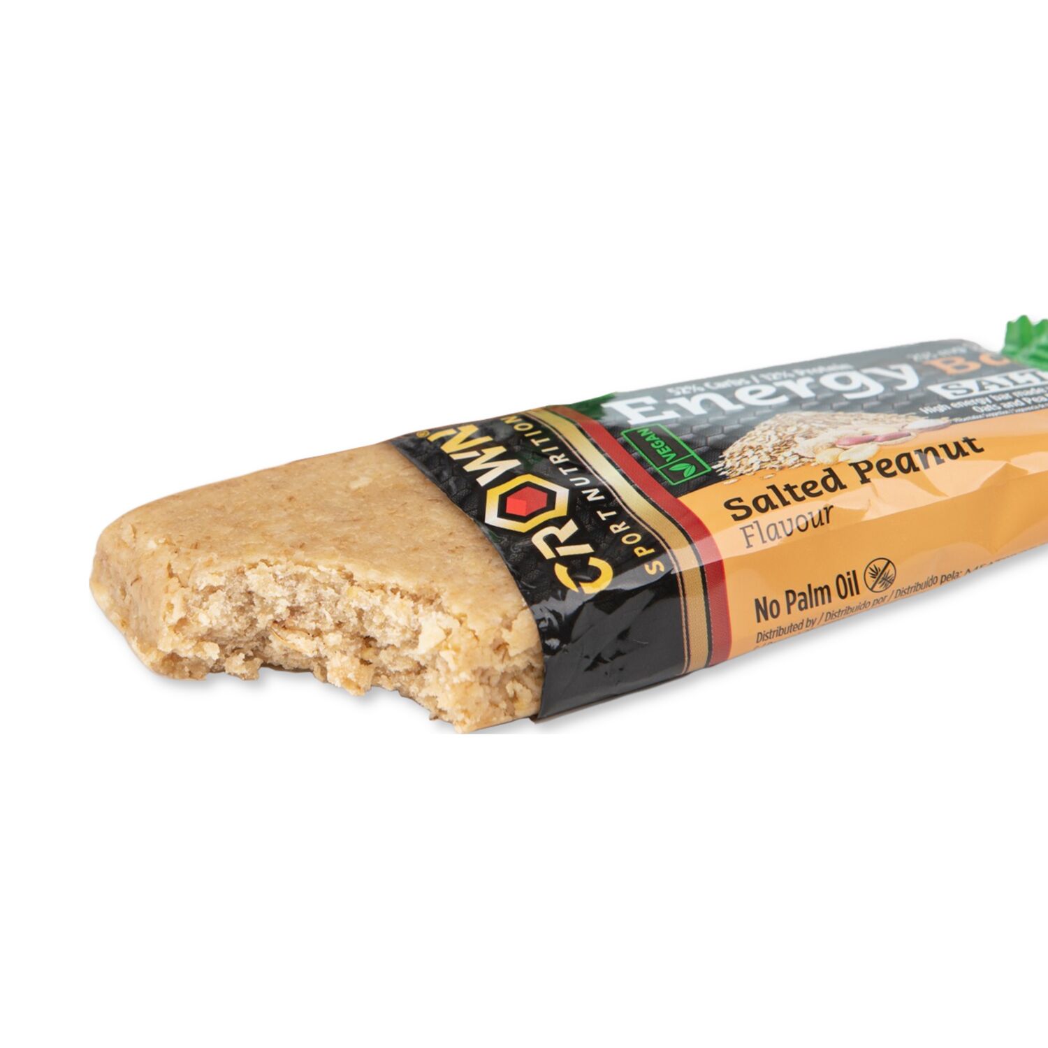 Crown Sport Nutrition Energy Vegan Bar, Barrita energética de avena con sodio, Cacahuete Salado, 12 x 60 g - Imagen 4