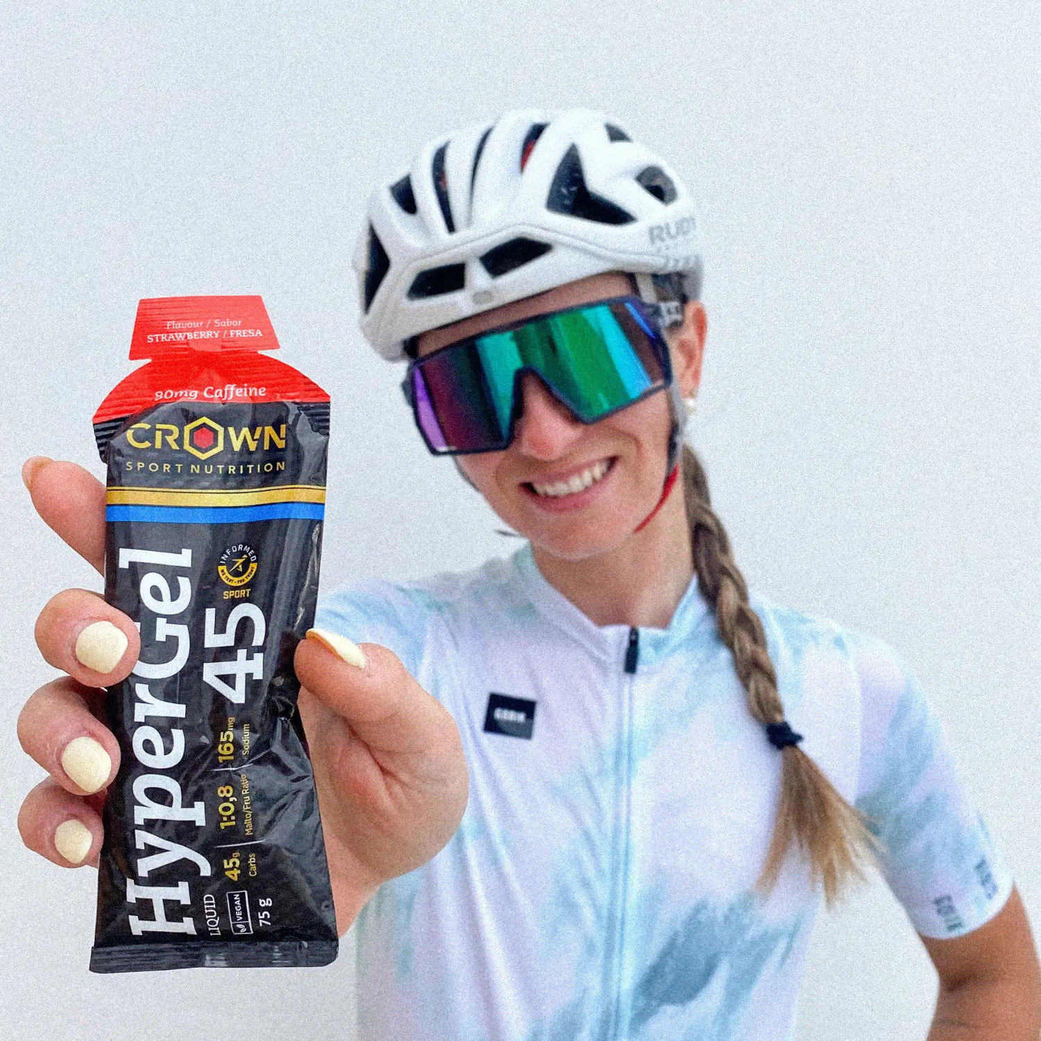 Crown Sport Nutrition HyperGel 45 + Caffeine, Gel energético líquido con 45 g de carbohidratos 1:0,8 y sodio, Con certificado Informed Sport, Sabor Limón , 10 x 75 g - Imagen 6