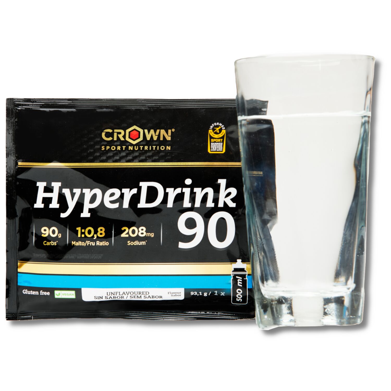 Crown Sport Nutrition HyperDrink 90, Bebida muy alta en carbohidratos con un plus de sodio, Con certificado Informed Sport, 1490 g (16 porciones) - Imagen 6